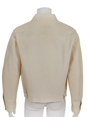 Lot 314 - A Roberto Cavalli men's ivory snakeskin jacket, 2010s