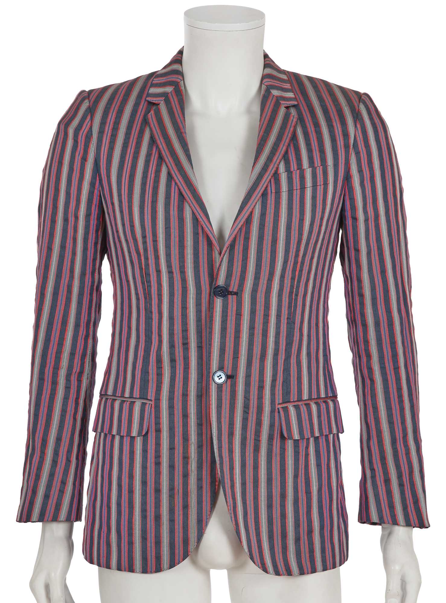Lot 318 - An Alexander McQueen men's striped silk-blend blazer, 2006