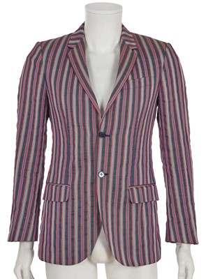 Lot 318 - An Alexander McQueen men's striped silk-blend blazer, 2006