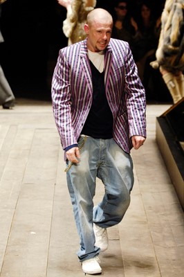 Lot 318 - An Alexander McQueen men's striped silk-blend blazer, 2006