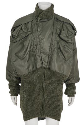 Lot 530 - A Vivienne Westwood 'Clint Eastwood' green bomber jacket, late 1980s- early 1990s
