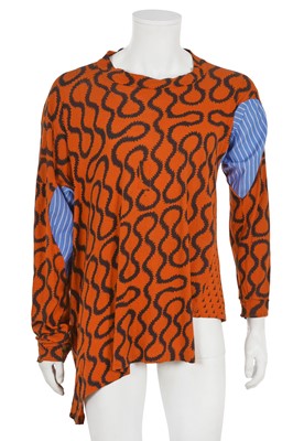 Lot 531 - A Westwood/McLaren squiggle print cotton jersey shirt, 'Pirate' collection, Autumn-Winter 1981-82