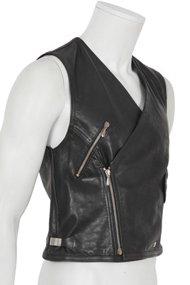 Lot 510 - A Jean Paul Gaultier men's black leather vest, ‘Les Rétros-modernes’, Spring-Summer 1988
