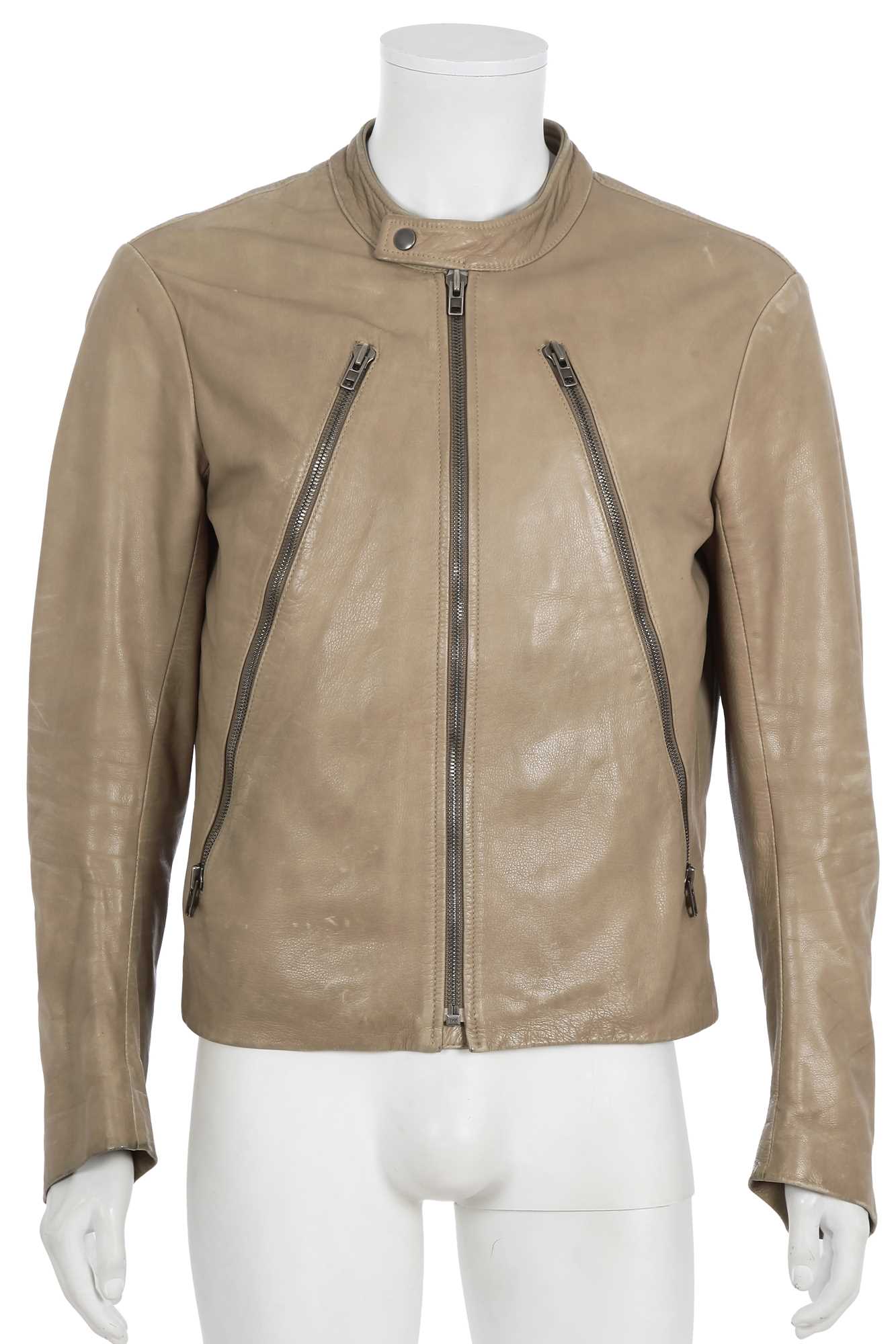 Lot 323 - A Maison Martin Margiela men's beige leather jacket, Spring-Summer 2008