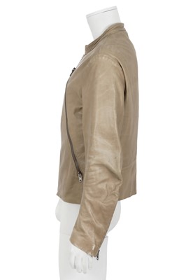 Lot 323 - A Maison Martin Margiela men's beige leather jacket, Spring-Summer 2008