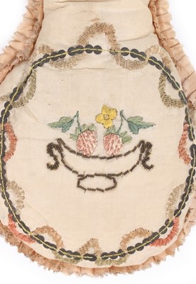 Lot 105 - An embroidered pin cushion, French, late 18th...