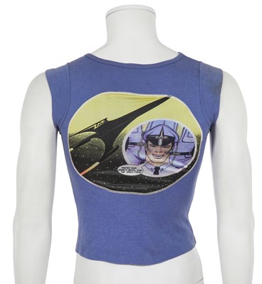 Lot 564 - An Antony Price blue cotton jersey 'Muscle Sleeve T-shirt', circa 1979