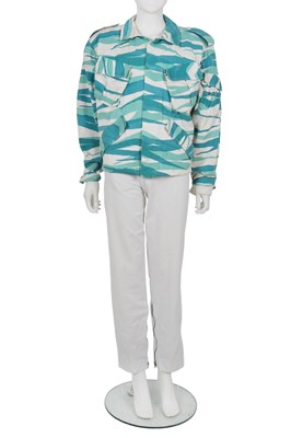 Lot 550 - An Antony Price men's printed cotton 'G.I.' jacket, prototype, Autumn-Winter 1983-84
