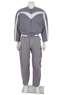 Lot 552 - An Antony Price grey and white cotton drill 'Aeroplane' ensemble, circa 1983