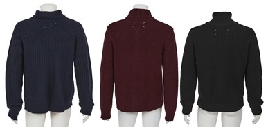 Lot 322 - Three Maison Martin Margiela knitted wool tops, 2000s