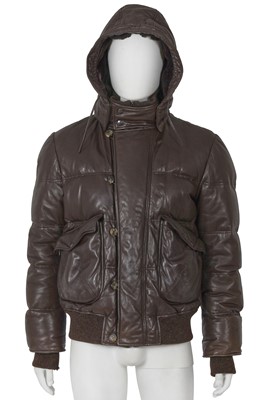 Lot 308 - An Yves Saint Laurent by Stefano Pilati men's brown leather and rabbit fur puffer coat, circa 2006