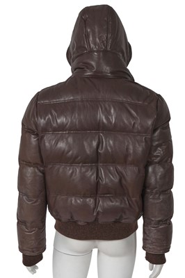 Lot 308 - An Yves Saint Laurent by Stefano Pilati men's brown leather and rabbit fur puffer coat, circa 2006