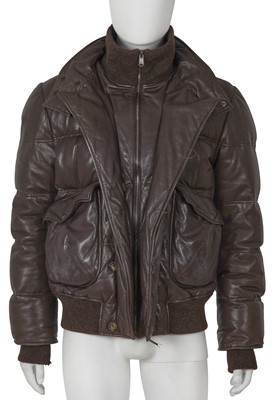 Lot 308 - An Yves Saint Laurent by Stefano Pilati men's brown leather and rabbit fur puffer coat, circa 2006