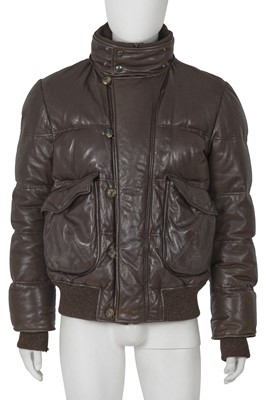 Lot 308 - An Yves Saint Laurent by Stefano Pilati men's brown leather and rabbit fur puffer coat, circa 2006