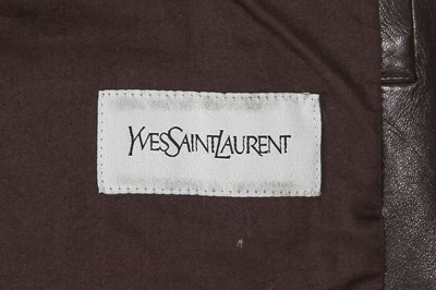 Lot 308 - An Yves Saint Laurent by Stefano Pilati men's brown leather and rabbit fur puffer coat, circa 2006