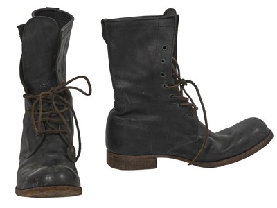 Lot 430 - A pair of Layer-0 men's black leather boots, 2010s
