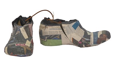 Lot 429 - A rare pair of Layer-0 for Avantindietro_Field men's buried deerskin 'W2' boots, Spring-Summer 2011