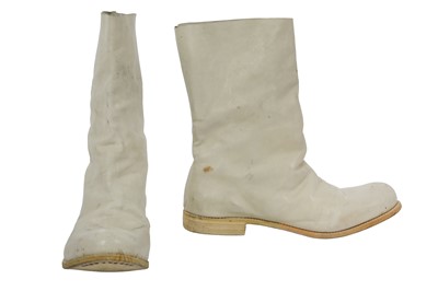 Lot 437 - A pair of A Diciannoveventitre (A1923) men's white leather boots, Autumn-Winter 2010-11