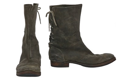 Lot 432 - A pair of Augusta by Simone Cecchetto men's grey leather boots, circa 2005-2010