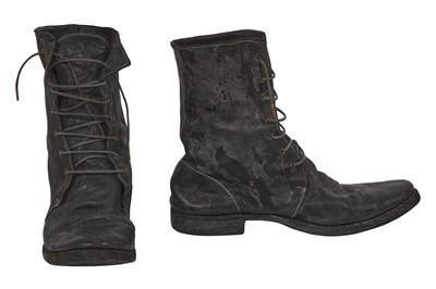 Lot 433 - A pair of Augusta by Simone Cecchetto men's blue-grey leather boots, circa 2005-2010