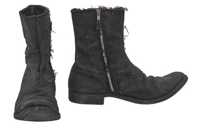Lot 435 - A pair of Augusta by Simone Cecchetto men's black canvas boots, circa 2005-2010
