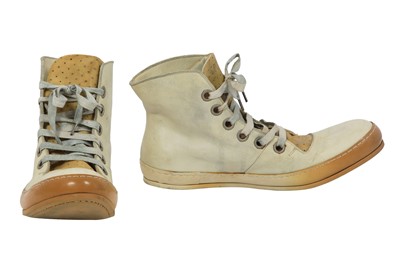 Lot 441 - A pair of A Diciannoveventitre (A1923) men's cream leather sneakers, 2010s