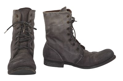 Lot 440 - A pair of A Diciannoveventitre (A1923) men's black-grey faded canvas boots, 2010s