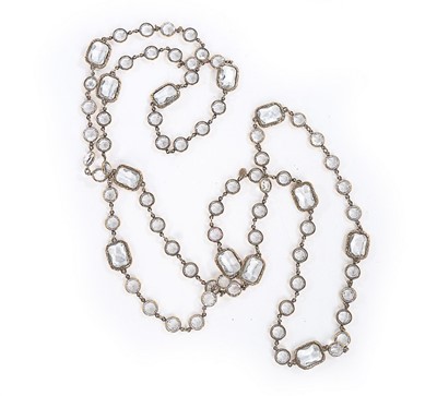 Lot 47 - A Chanel clear glass sautoir, 1981, signed and...