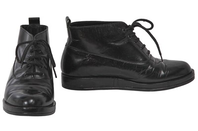 Lot 140A - A pair of Comme des Garçons black leather boots, ‘Synergy’ collection, Autumn-Winter 1993-94