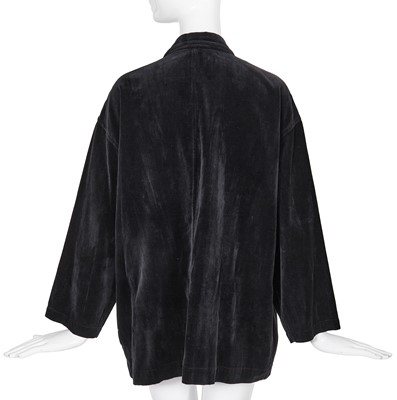 Lot 85 - A Comme des Garçons outsized black velvet blazer, probably ‘Gloves, Skirts, Quilted Big Coats’ collection, Autumn-Winter 1983-84