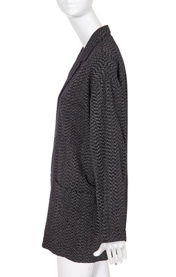 Lot 93 - A Comme des Garçons outsized black and grey wool jacket, probably ‘Twist, Silk + Jersey, Knits (Patchworks)’ collection, Autumn-Winter 1984-85