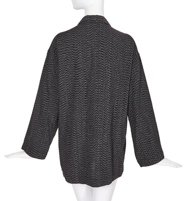 Lot 93 - A Comme des Garçons outsized black and grey wool jacket, probably ‘Twist, Silk + Jersey, Knits (Patchworks)’ collection, Autumn-Winter 1984-85