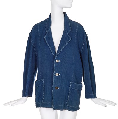 Lot 92A - A Comme des Garçons outsized blue knitted cotton jacket, circa 1984