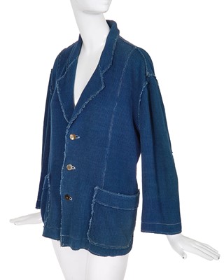 Lot 92 - A Comme des Garçons outsized blue knitted cotton jacket, circa 1984
