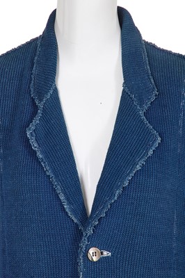 Lot 92 - A Comme des Garçons outsized blue knitted cotton jacket, circa 1984