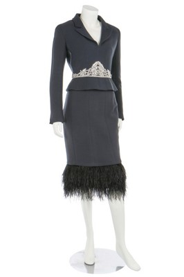 Lot 107 - A Chanel black wool-blend ensemble, circa 2002,...