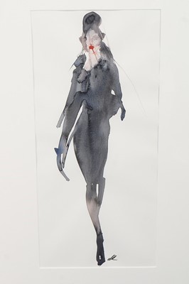 Lot 311 - Two David Downton watercolour fashion...