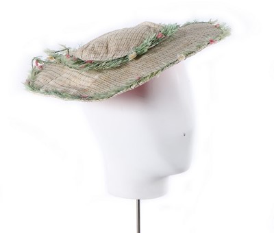Lot 104 - An unusual feather-trimmed bonnet, 18th...