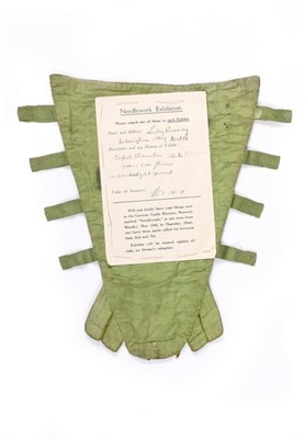 Lot 113 - A fine embroidered stomacher, circa 1700, the...