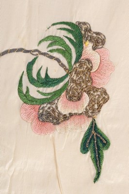 Lot 131 - An embroidered silk apron, English, circa 1730,...