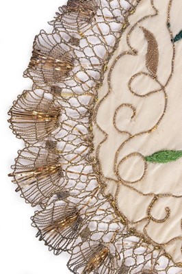Lot 131 - An embroidered silk apron, English, circa 1730,...