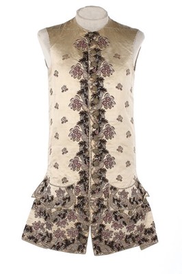 Lot 122 - A woven-to-shape brocaded satin waistcoat,...