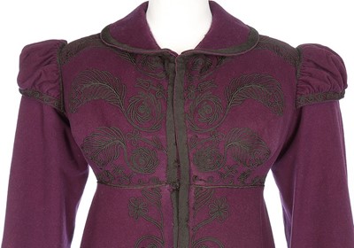 Lot 137 - A rare purple wool pelisse robe, 1810-20, with...