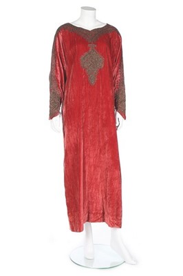 Lot 167 - A Vitaldi Babani rose-pink velvet tunic, early...