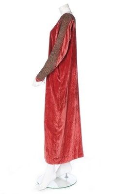Lot 167 - A Vitaldi Babani rose-pink velvet tunic, early...