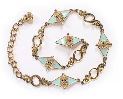Lot 3 - A Gianni Versace pale-blue faux crocodile...