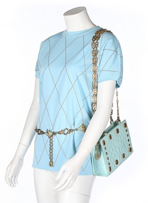Lot 3 - A Gianni Versace pale-blue faux crocodile...