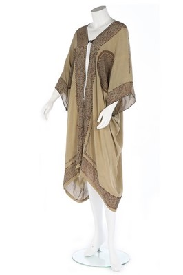 Lot 162 - A Mariano Fortuny stencilled green silk tunic,...