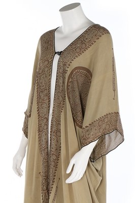 Lot 162 - A Mariano Fortuny stencilled green silk tunic,...