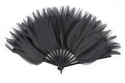 Lot 178 - A rare Duvelleroy for Chanel black organza fan,...
